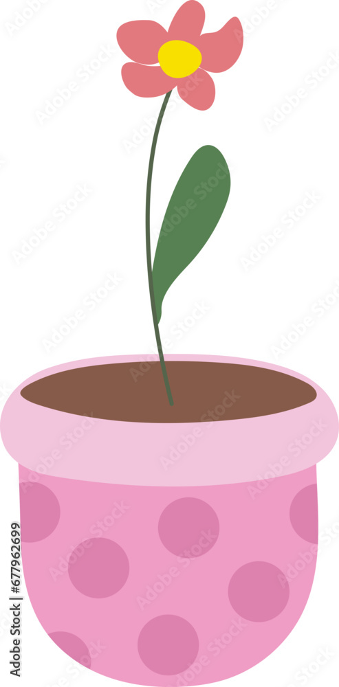 Flower in pot illustration Flower in pot illustration