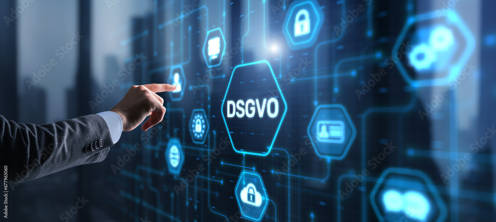 DSGVO Businessman touching screen DSGVO Businessman touching screen