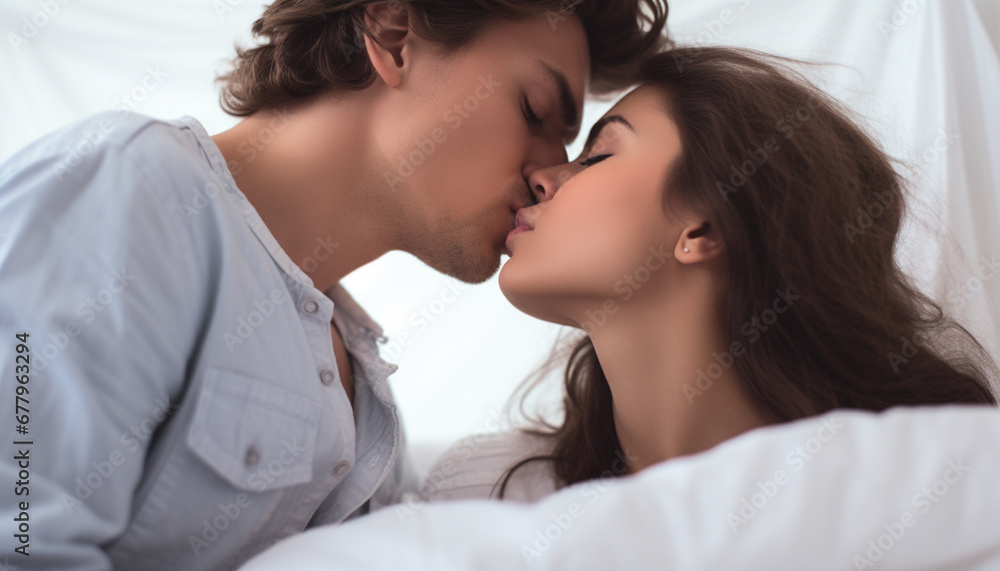 couple kissing in bed couple kissing in bed