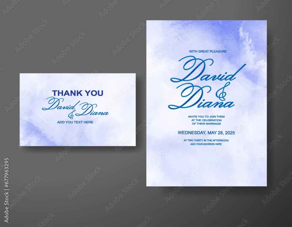 Wedding invitation with abstract watercolor background Wedding invitation with abstract watercolor background