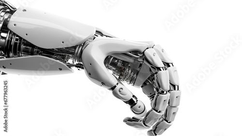 Robot arm against white background, PNG Transparency