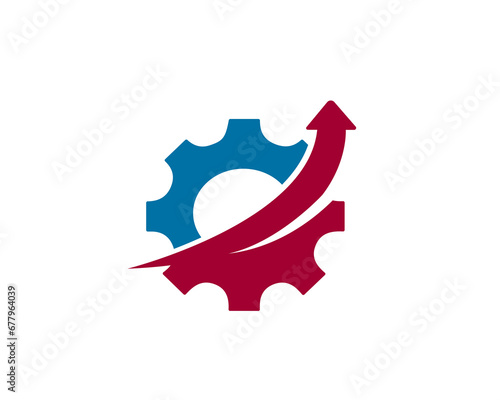 auto gear system improvement logo design template illustration inspiration