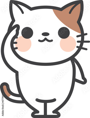 了解をしているネコのキャラクター