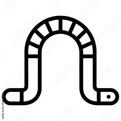 worm icon illustration design with outline