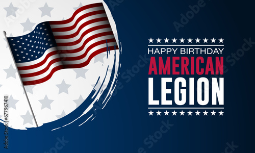 Happy Birthday American Legion Background Vector Illustration 