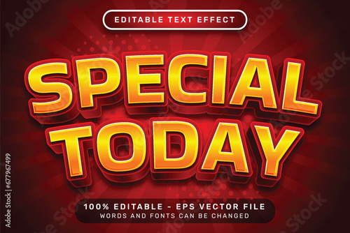 special today 3d text effect and editable text effect