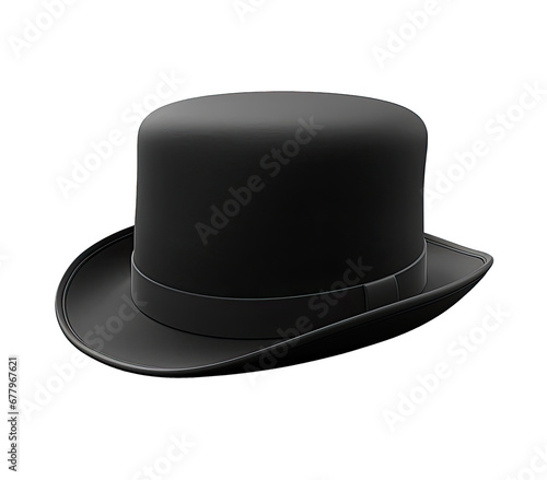 Obraz na płótnie Black bowler hat isolated on transparent background
