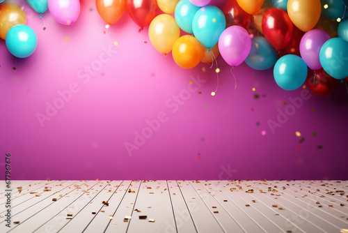 balloons on the wooden background