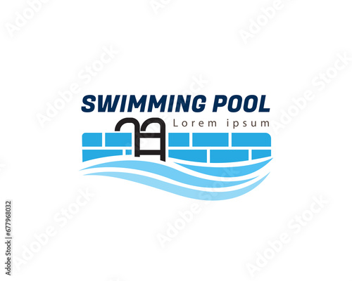 abstract swimming pool logo symbol design template illustration inspiration