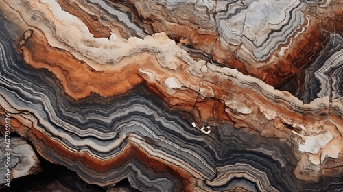 A close up of a large piece of rock with oil ines. Generated AI photo