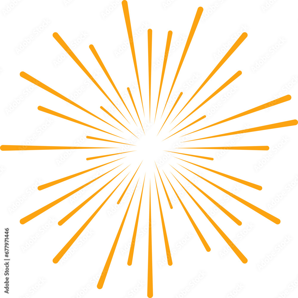 orange fireworks burst vector