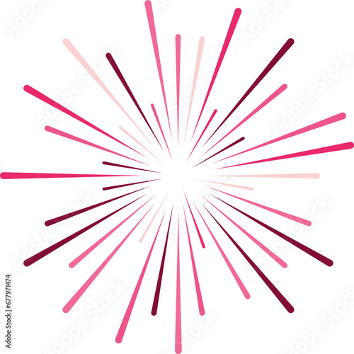 pink fireworks burst vector