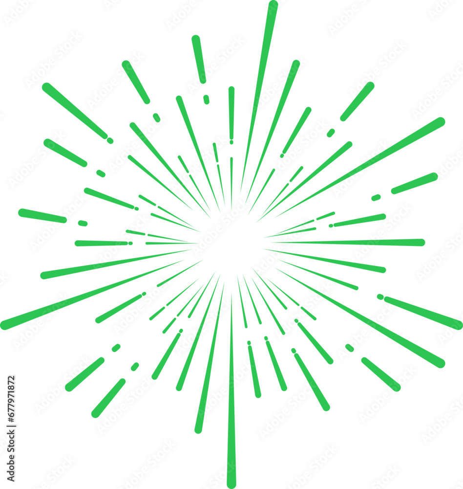 Obraz premium green fireworks burst vector