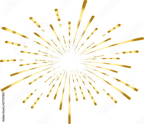 gold fireworks burst vector