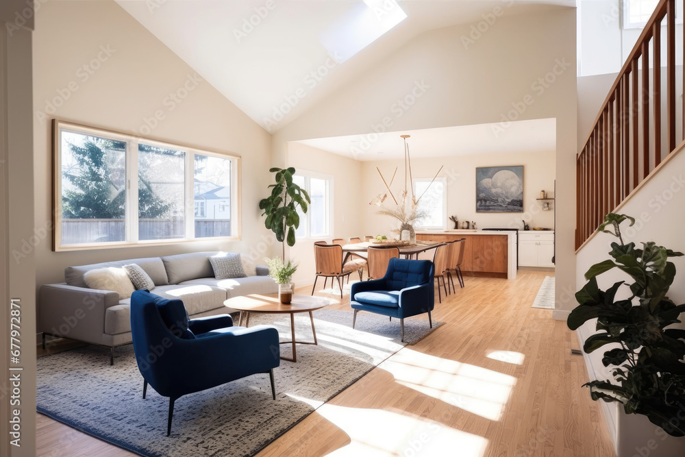 Fototapeta premium Modern luxury attic loft apartment.