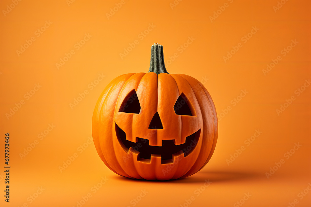 Celebrate Halloween with a cheerful pumpkin, perfect for event invitations and holiday cards. AI Generative. Celebrate Halloween with a cheerful pumpkin, perfect for event invitations and holiday cards. AI Generative.