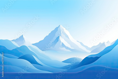 Abstract mountain and tree lanscape paper cut background.