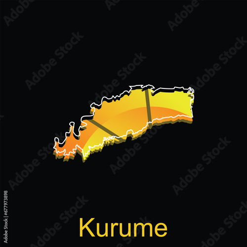 Map City of Kurume design, High detailed vector map - Japan Vector Design Template, suitable for your company photo