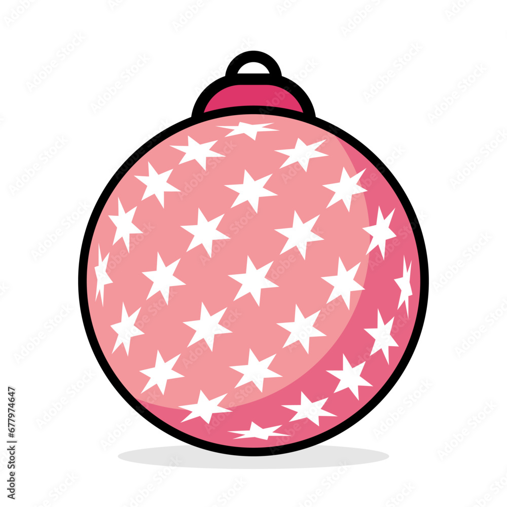Fototapeta premium colored christmas balls icon. vector isolated on white background. simple 3d design of winter decoration, christmas tree and new year.