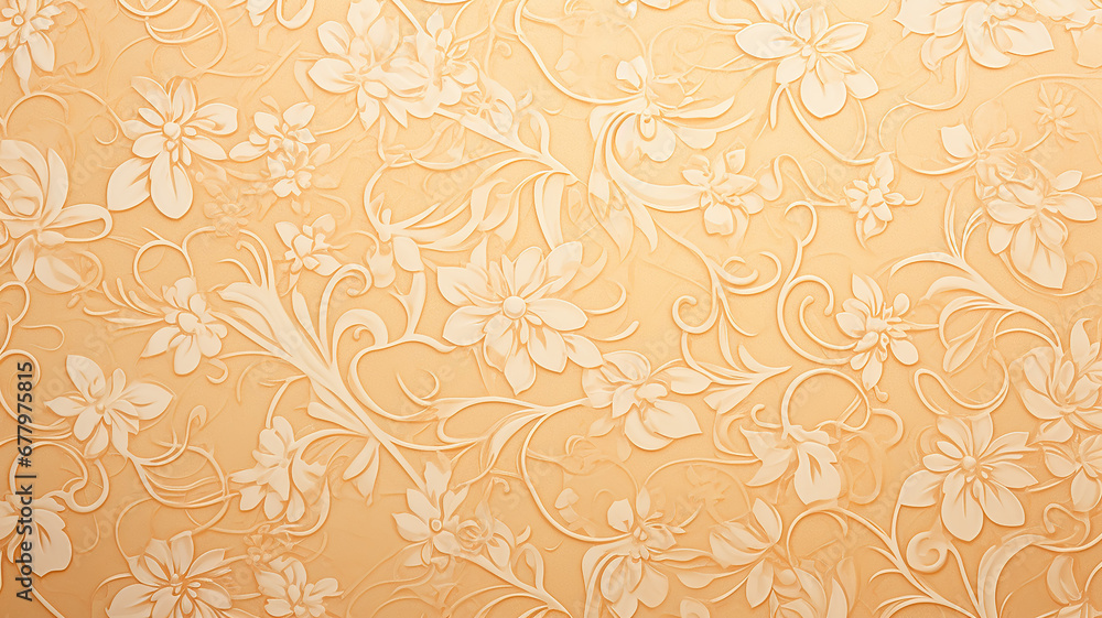 autumn soft color golden yellow warm background parchment with a thin barely noticeable floral ornament, wallpaper copy space, vintage design autumn soft color golden yellow warm background parchment with a thin barely noticeable floral ornament, wallpaper copy space, vintage design