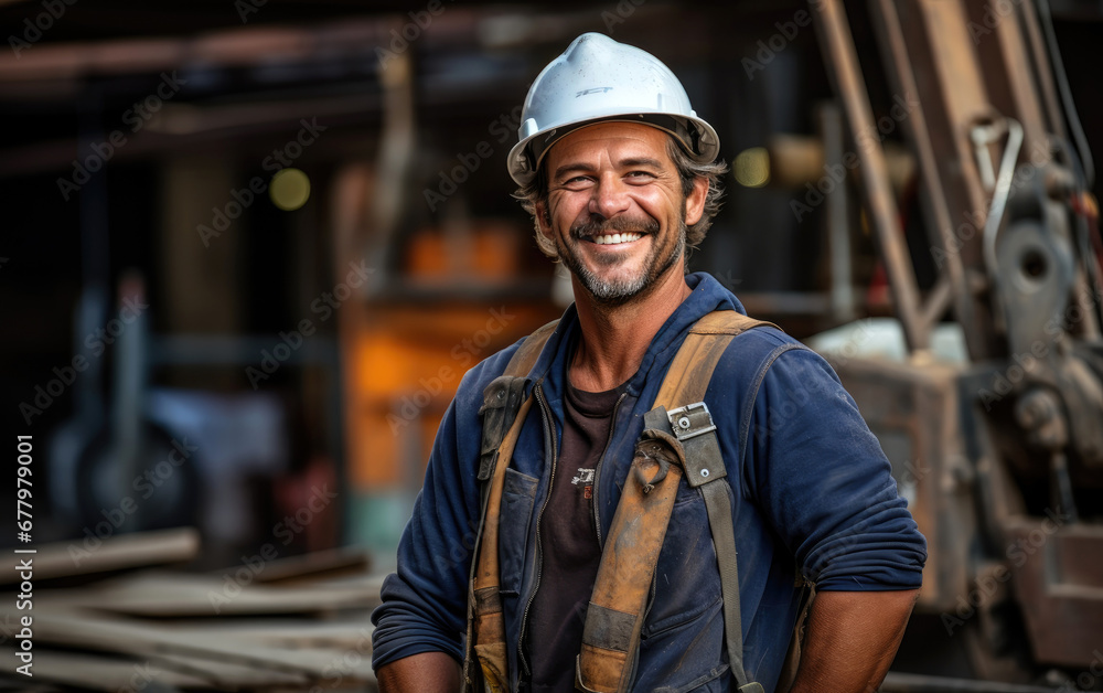 Happy handsome construction man Happy handsome construction man