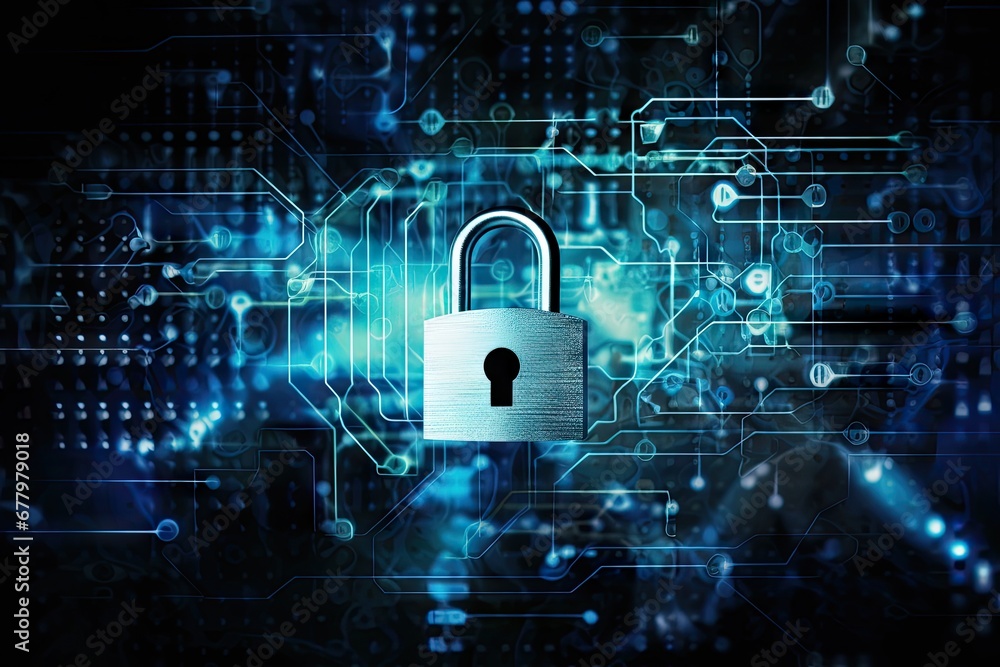 An image showing the background of cyber data protection and technology.by Generative AI An image showing the background of cyber data protection and technology.by Generative AI