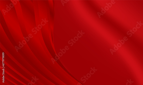 Abstract luxury silk background with 3d red curvy stripes. Modern luxury futuristic background for Chinese New Year, ads, sale banner, business presentation and packaging design. Premium Vector EPS10.