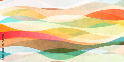 波　和柄　カラフル　模様　背景	