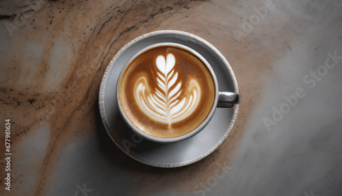 A top-down perspective of an Australian flat white highlights the smooth and velvety espresso mixed with steamed milk, representing the popular coffee choice in Australian cafes.