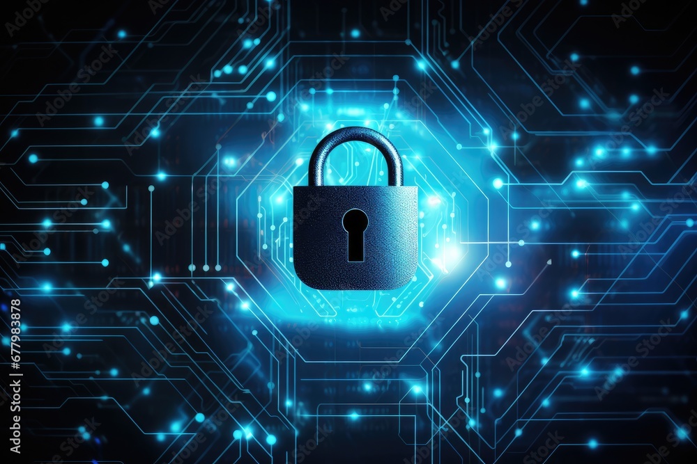 An image showing the background of cyber data protection and technology.by Generative AI An image showing the background of cyber data protection and technology.by Generative AI