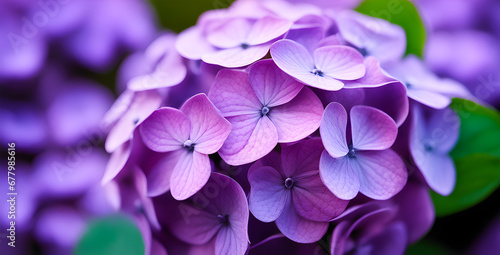 Beautiful purple hydrangea flowers . flowers pedals low aperture macro shot. © CHAIYAPHON