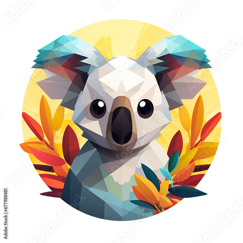 koala Cartoon Style Illustration Artistic Style Painting Drawing No Background Perfect For Print on Demand Merchandise photo