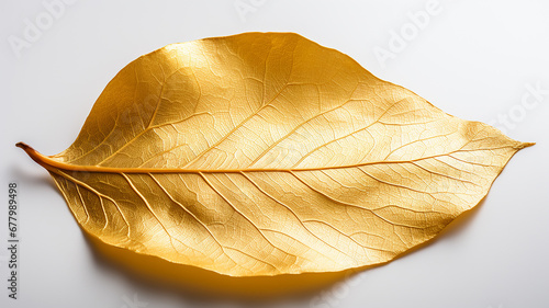 gold leaf isolated on white background metal foil