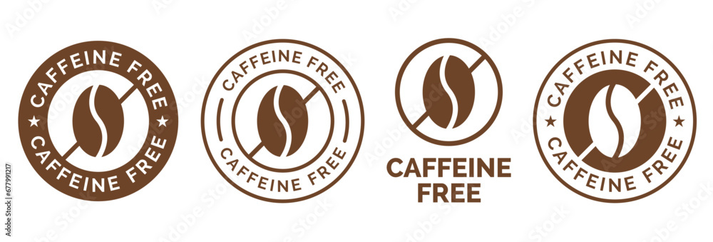 Caffeine free icon sign. Isolated coffee beans vector design on white background. - obrazy, fototapety, plakaty 
