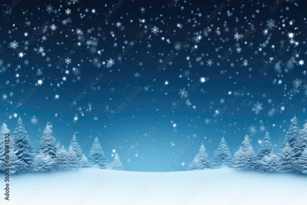 Illustration of winter snowy landscape with Christmas trees. Copy space. Illustration of winter snowy landscape with Christmas trees. Copy space.