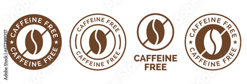 Caffeine free icon sign. Isolated coffee beans vector design on white background. photo