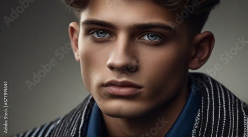 portrait of a pretty man  portrait of a fashion boy  pretty person  young man face