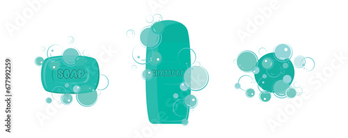 soap and soap balloon on white background