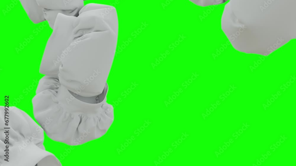 Cooking Chef Cap | Chef Hat Falling on Green Screen With Alpha Matte in 4K Cooking Chef Cap | Chef Hat Falling on Green Screen With Alpha Matte in 4K