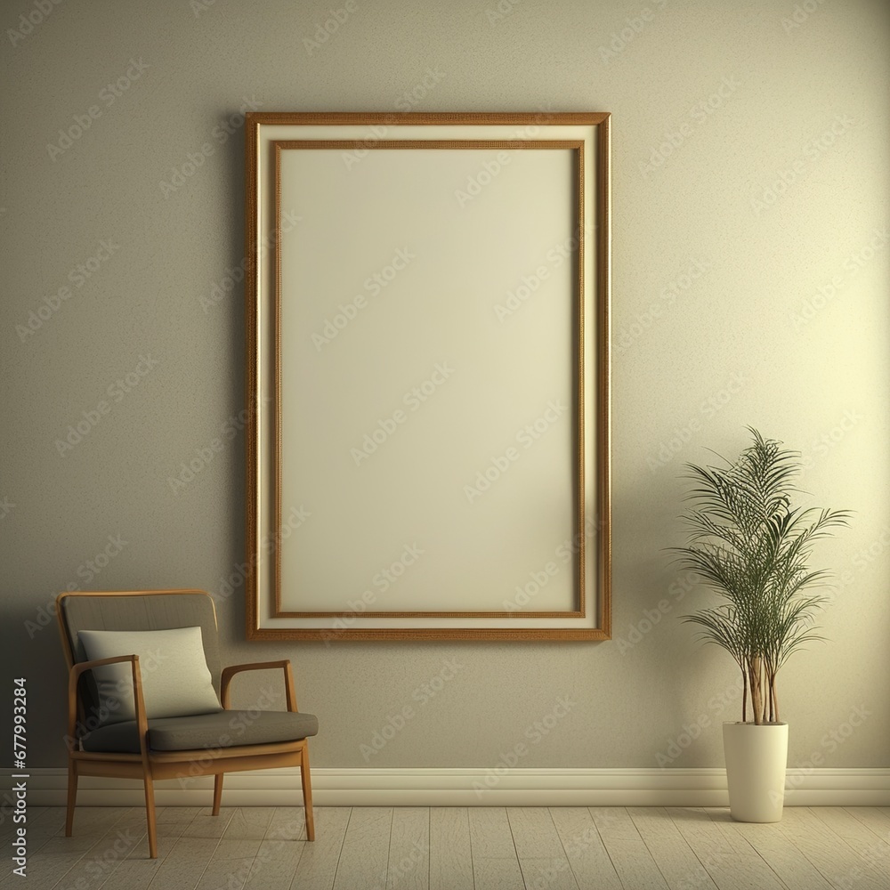 mock up poster frame with modern interior background in Scandinavian style mock up poster frame with modern interior background in Scandinavian style