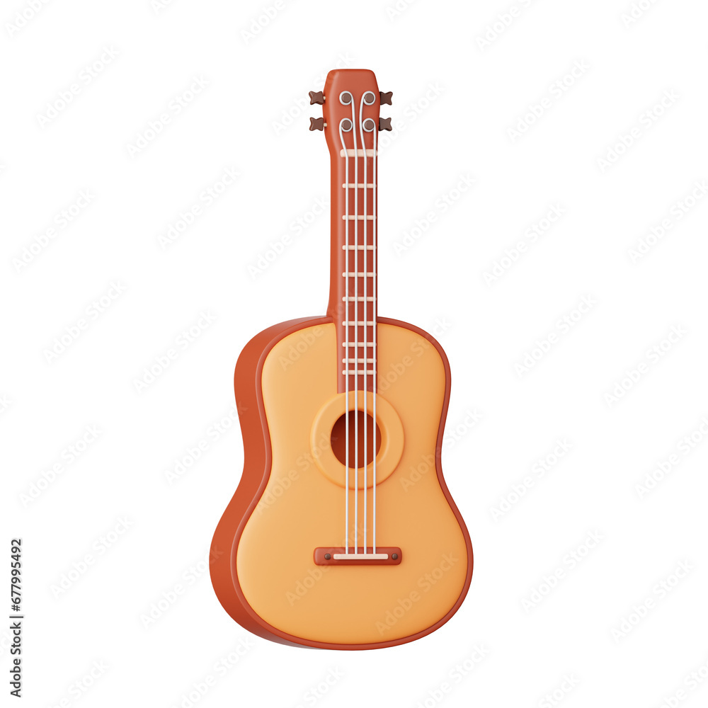 Obraz premium Guitar music instrument melody icon 3d illustration isolated
