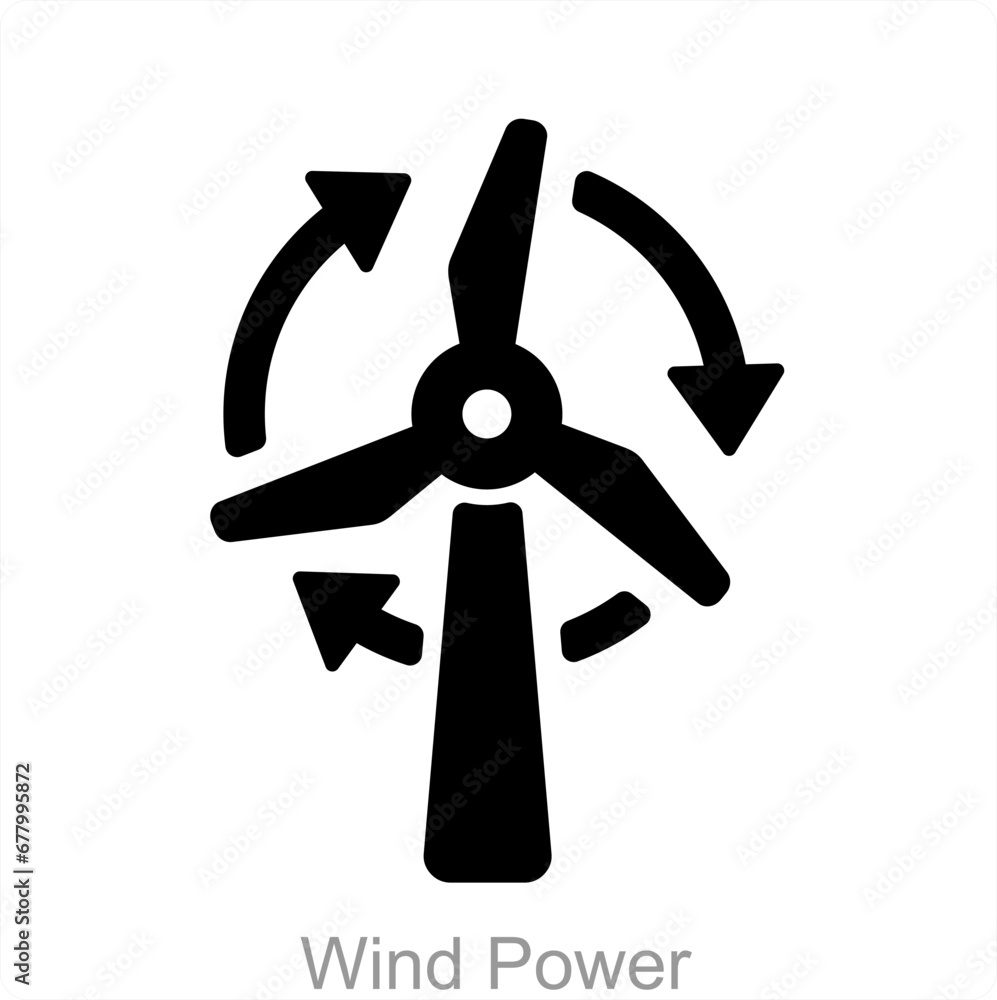 Wind Power and ecology icon concept Wind Power and ecology icon concept