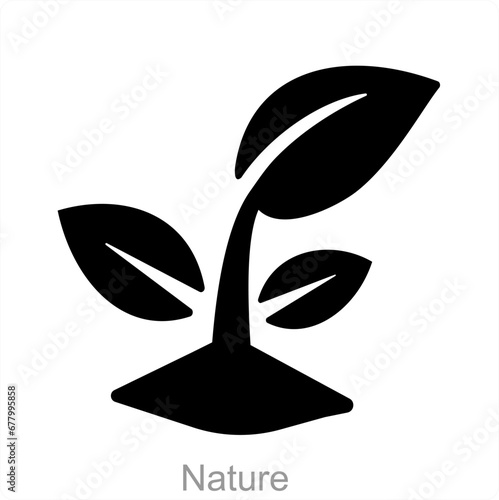 Nature and ecology icon concept