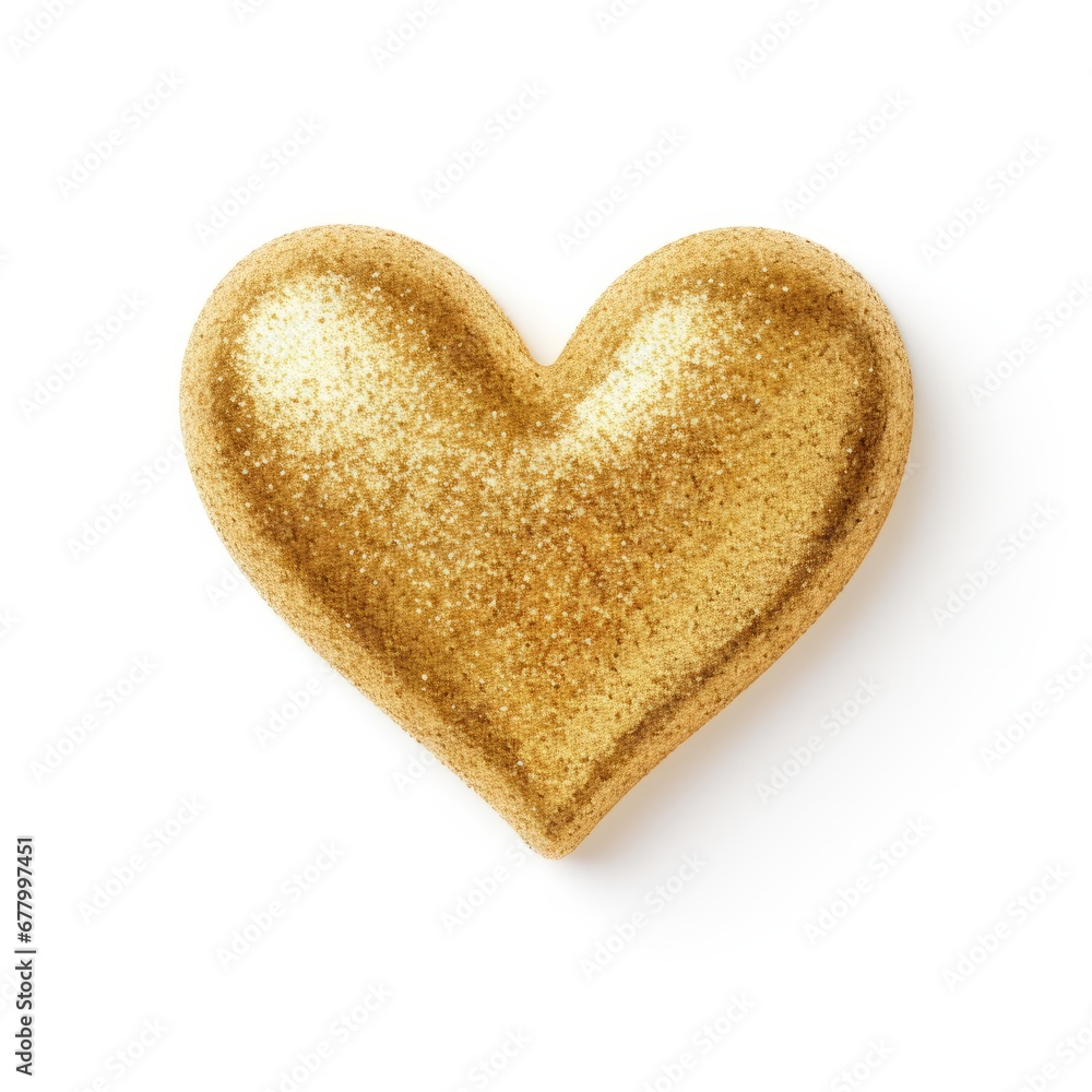 Golden glitter heart isolated Golden glitter heart isolated