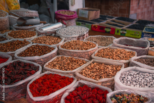 Dried food products sold at the Chorsu Bazaar in Tashkent, Uzbekistan © Tatiana Kashko