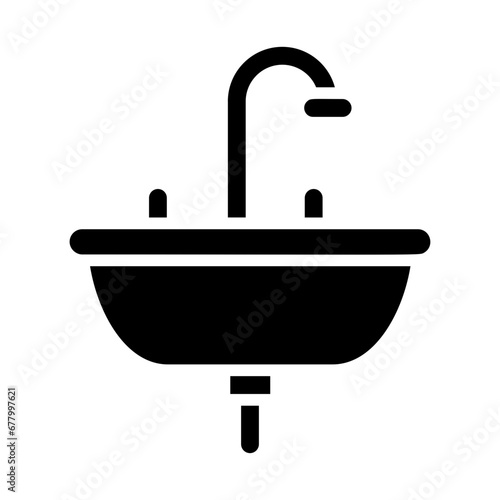 Basin, sink, washstand, hand basin, lavabo icon and easy to edit. photo