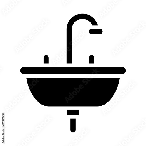 Basin, sink, washstand, hand basin, lavabo icon and easy to edit.