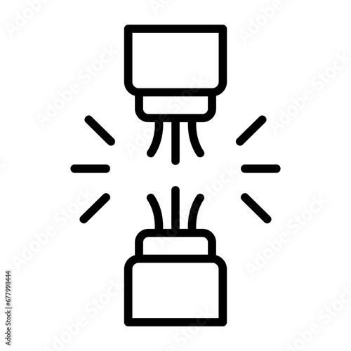  Damaged wire, severed wire, cut wire, disconnected wire, fractured wire icon and easy to edit.