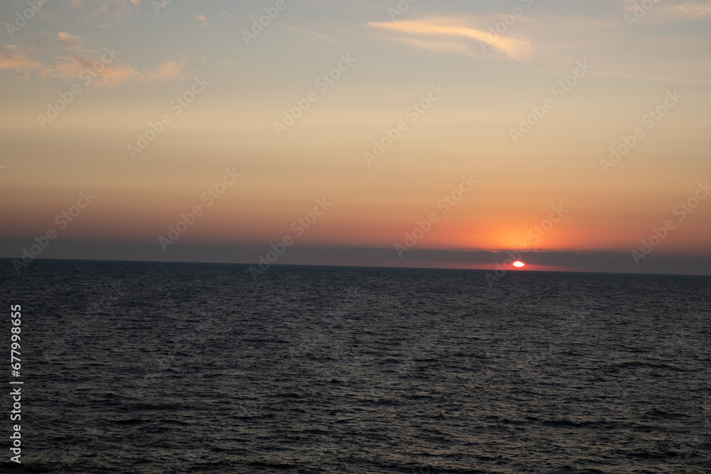 Beautiful seascape sunset sky sea ocean