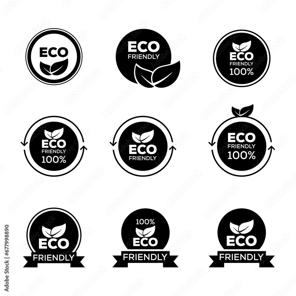 Obraz premium Collection of Eco-Friendly Vector isolated on white background